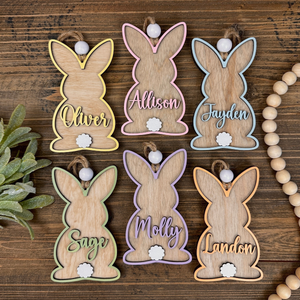 Custom 3D Easter Tag, Custom Easter Basket Tag, Personalized Easter Tag, Easter Bunny Name Tag, Easter Place Card, Spring Name Tag, Easter