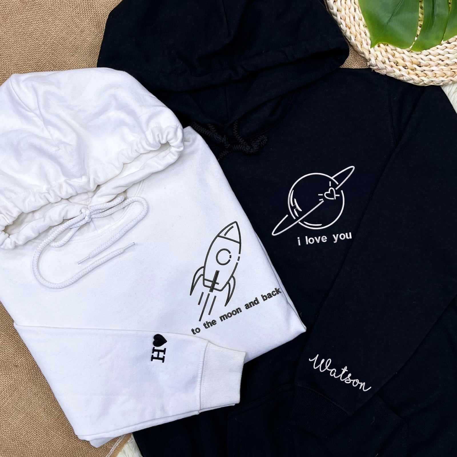 I Love You To The Moon And Back Shirt, Matching Couple Embroidered shirt, Gift For Couple, Gift For Boyfriend Girlfriend