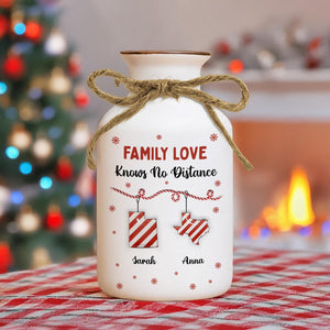 Personalized Long Distance Flower Pot, Custom State Vase, Family Love Knows No Distance Gift, Moving Away Keepsake