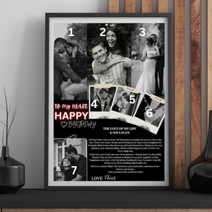 Custom Couples Photo Card Print, Anniversary Keepsake Canvas, Romantic One-Year Gift for Him or Her