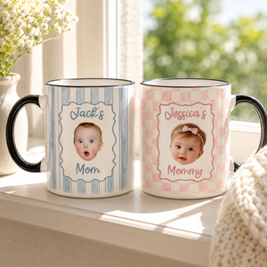 Personalized Baby Face Mug: Fathers Day Gifts for New Dad, Dad Mug, Daddy Coffee Cup With Kids Photo, Mug Gift for Mom, Grandma
