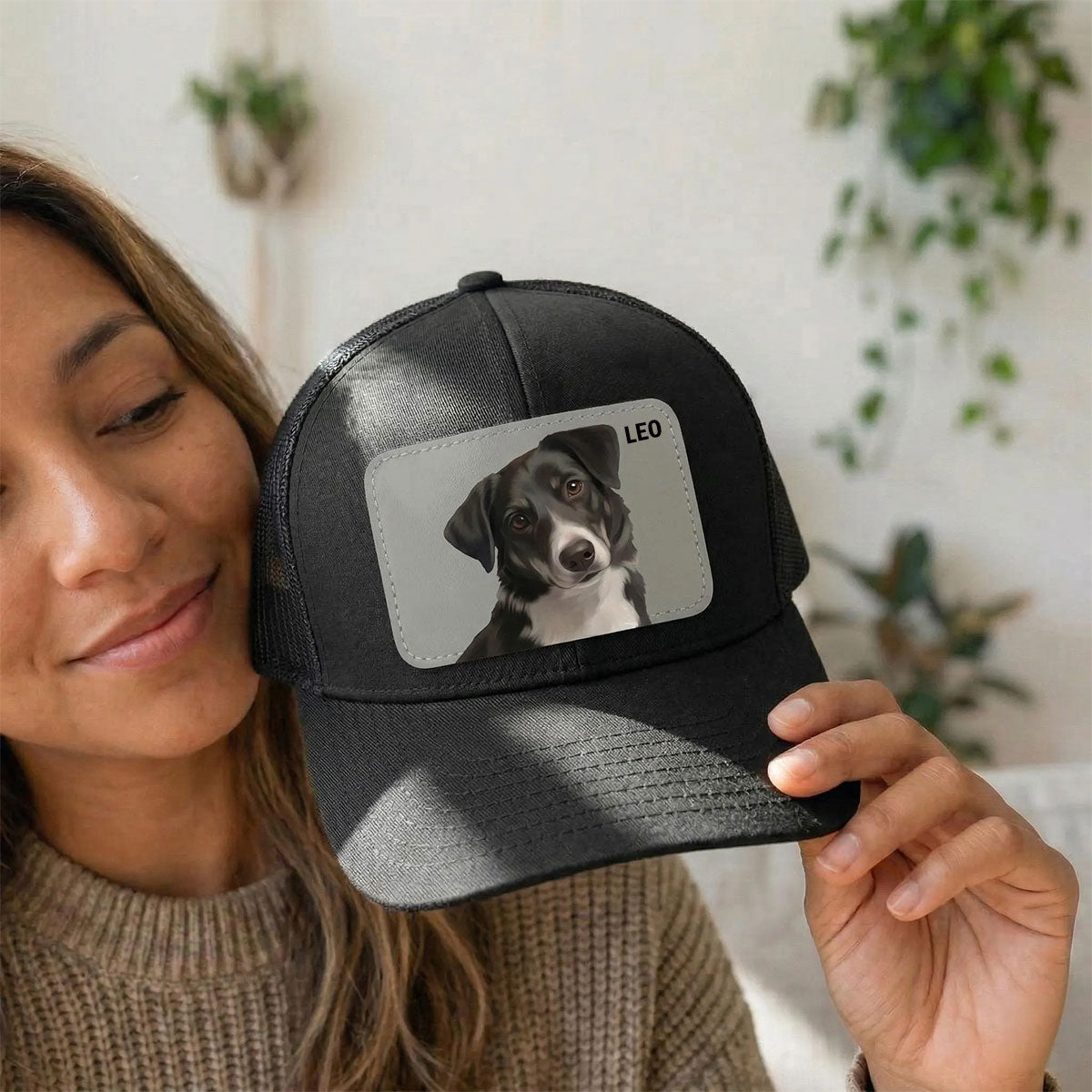 Personalized Pet Photo Trucker Hat Custom Dog Portrait Cap