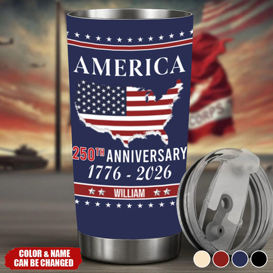 Personalized Family Name, 250th Anniversary Tumbler, 4th of July Gift, Patriotic Gift For Family