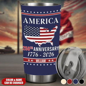 Personalized Family Name, 250th Anniversary Tumbler, 4th of July Gift, Patriotic Gift For Family