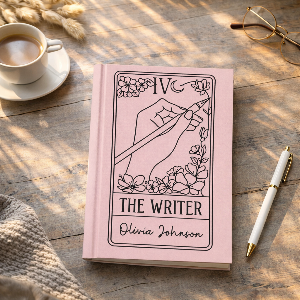 Personalized Writing Journal-The Writer Card Journal, Writing Lover Gift, Booklover Notebook, Gift for Author, Journaling Gift for Her