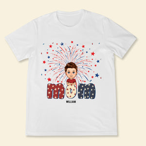 Retro American Mama 4th July - Personalized Shirt - Gift For Mother, 4th Of July