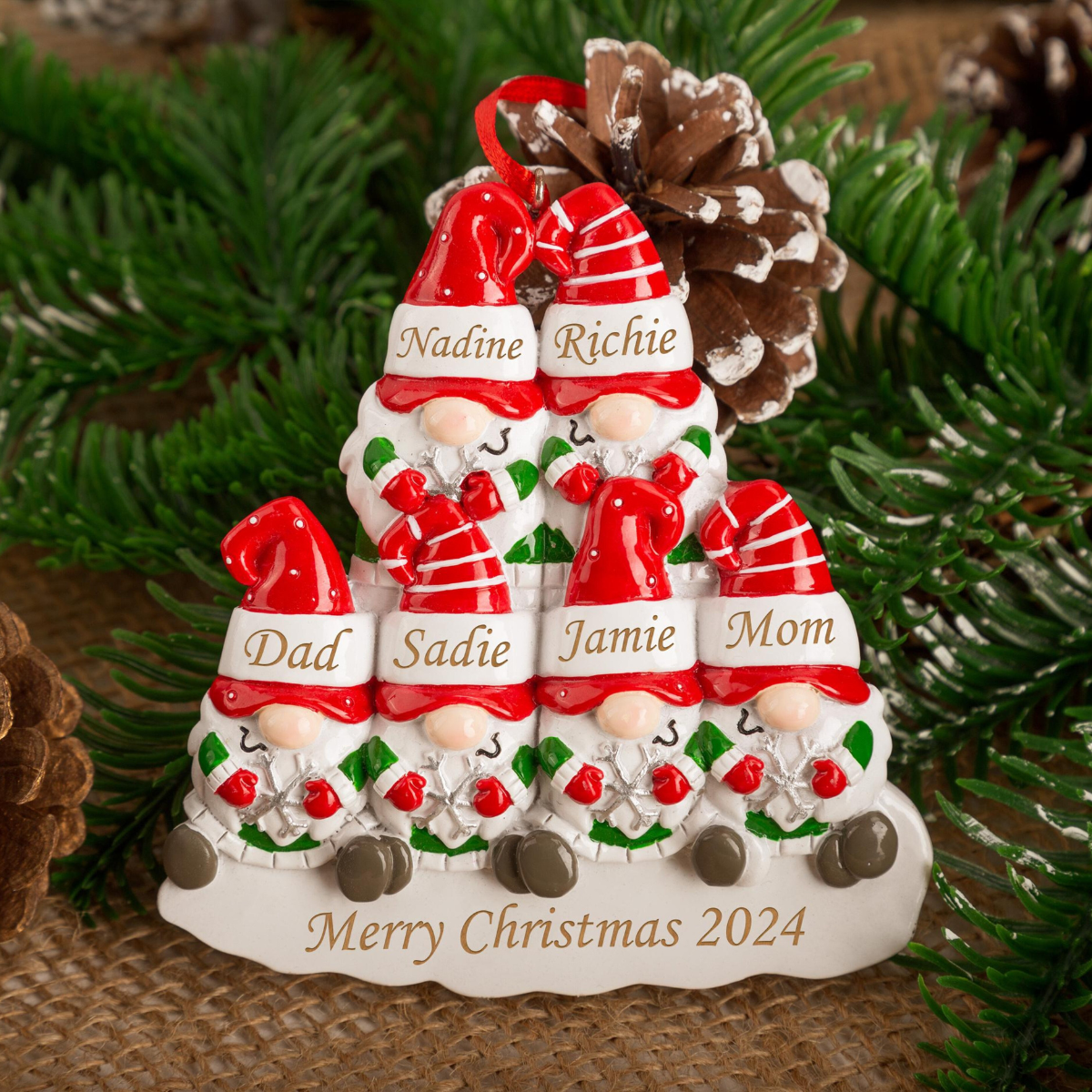 Personalized Resin Christmas Ornament, Santa Christmas Family Ornament, Holiday Ornaments for Family 2025, Christmas Hanging Decor