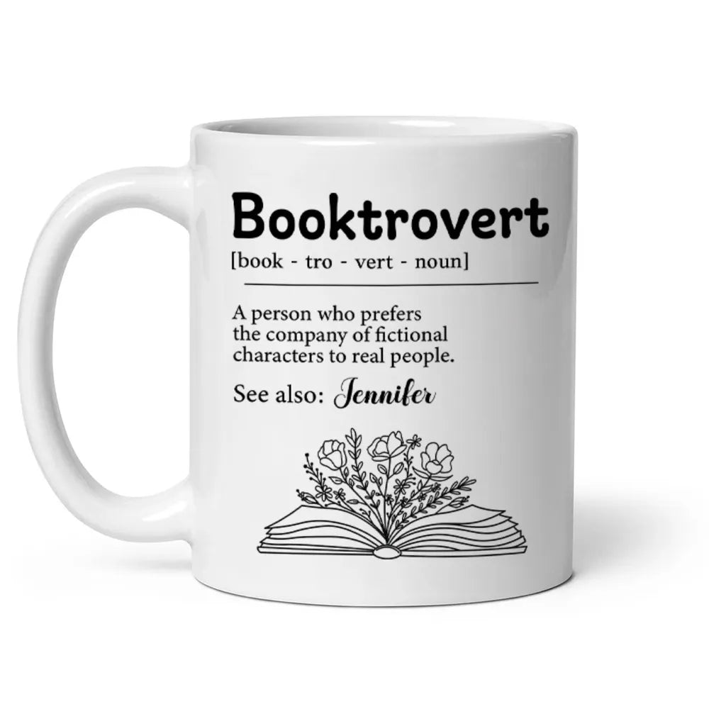 Booktrovert Definition - Personalized Mug - Gift For Book Lover, Bookworm