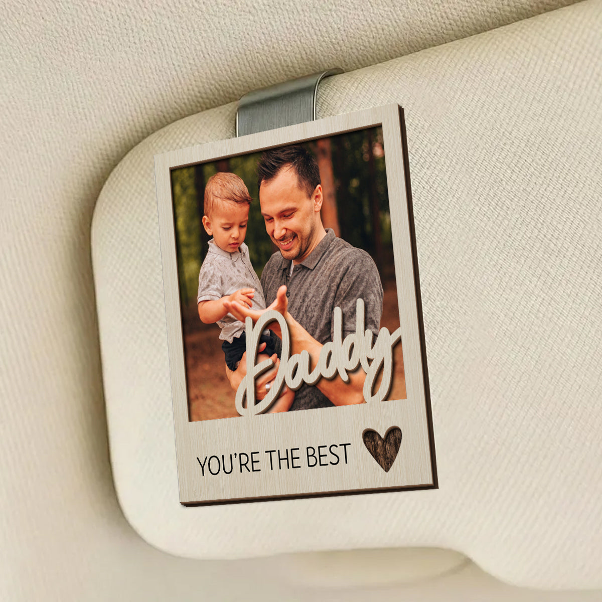 Love You to The Moon and Back - Personalized Wooden Car Visor Clip
