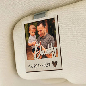 Love You to The Moon and Back - Personalized Wooden Car Visor Clip
