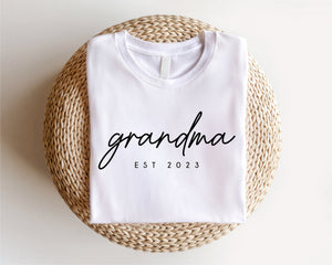 Custom Grandma Est Shirt, Mothers Day Gift, Nana Shirt, Gift for Grandmother, Cute Grandma Shirt, Mother's Day Shirt