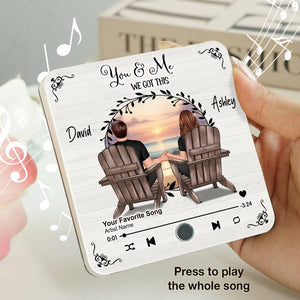Couple Sitting Peaceful Window Landscape - Personalized Music Magnet - Valentine's Day Gift For Couple