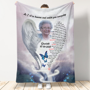 Angel Wings of Mother Upload Photo The Moment That You Left Me Personalized Fleece Blanket