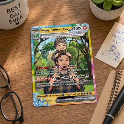Personalized PKM Card From Photo, Custom Father's Day Holo Card, Birthday Anniversary Gift