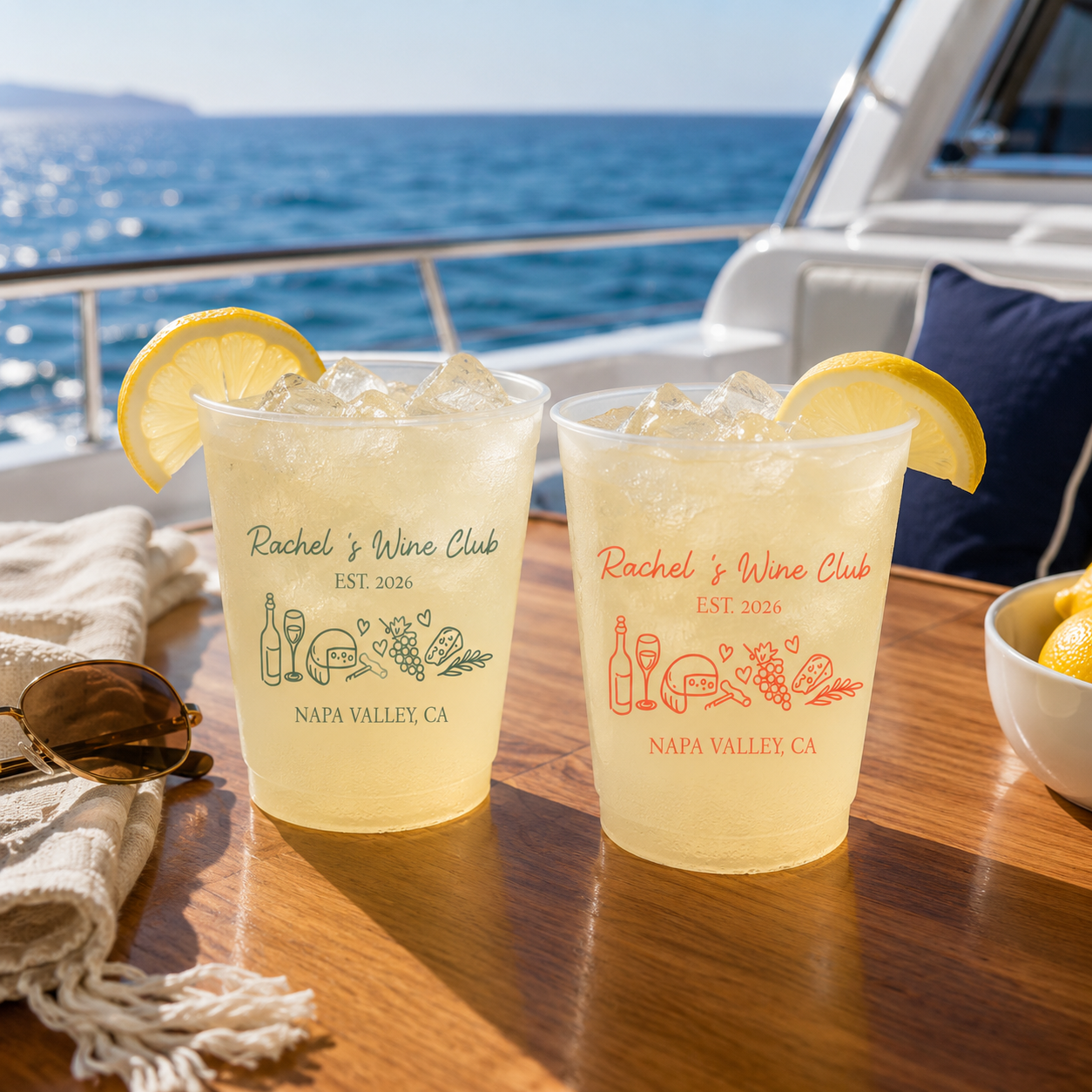 Personalized Frosted Plastic Cups, Custom Wine Club Cups, Winery Bachelorette Favors, Napa Valley Bach Party Cups, Girls Trip Drinkware