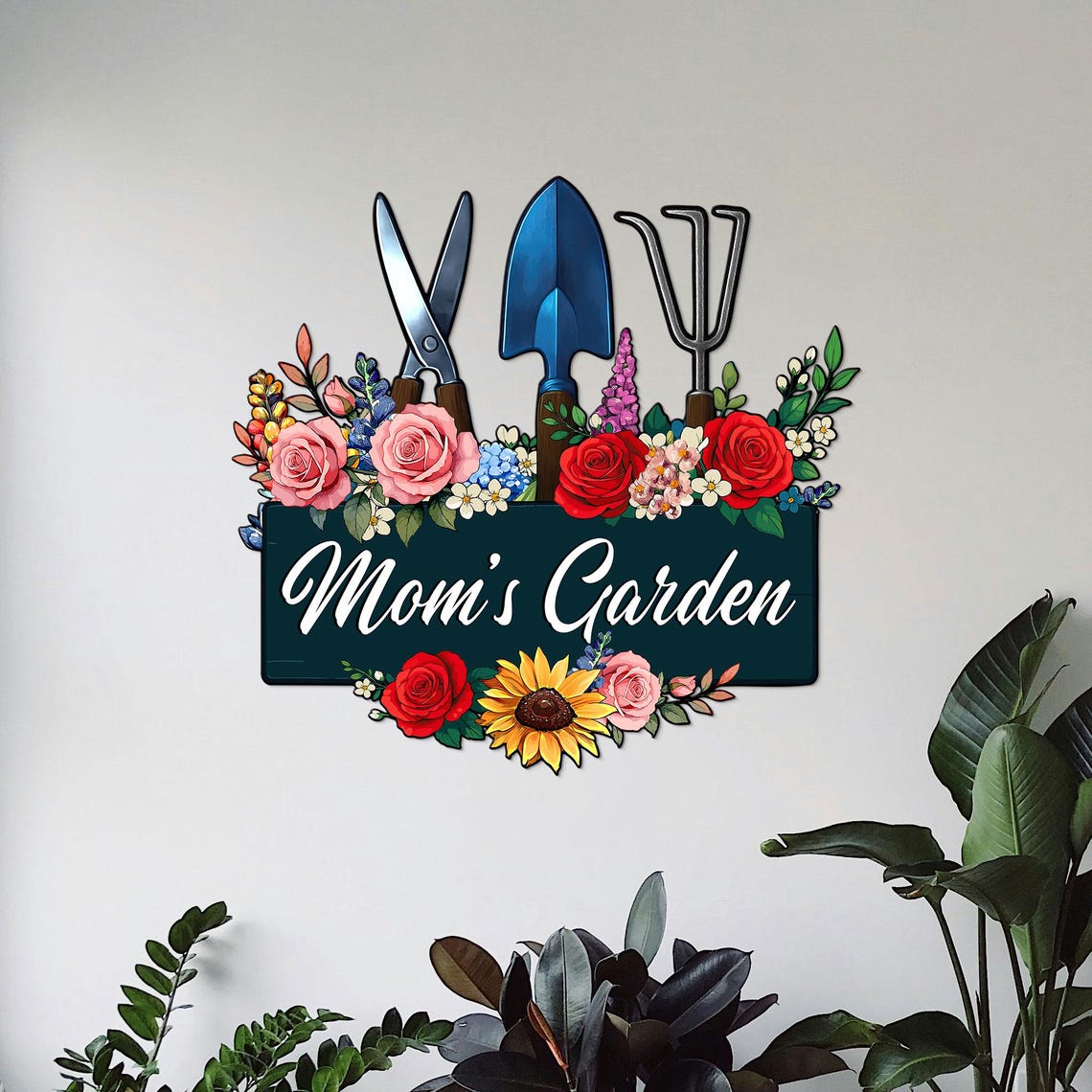 Custom Metal Garden Sign, Mother's Day Gift, Personalized Rose Garden Sign, Greenhouse Wall Decor, Nana's Blessings, Gardening Gifts