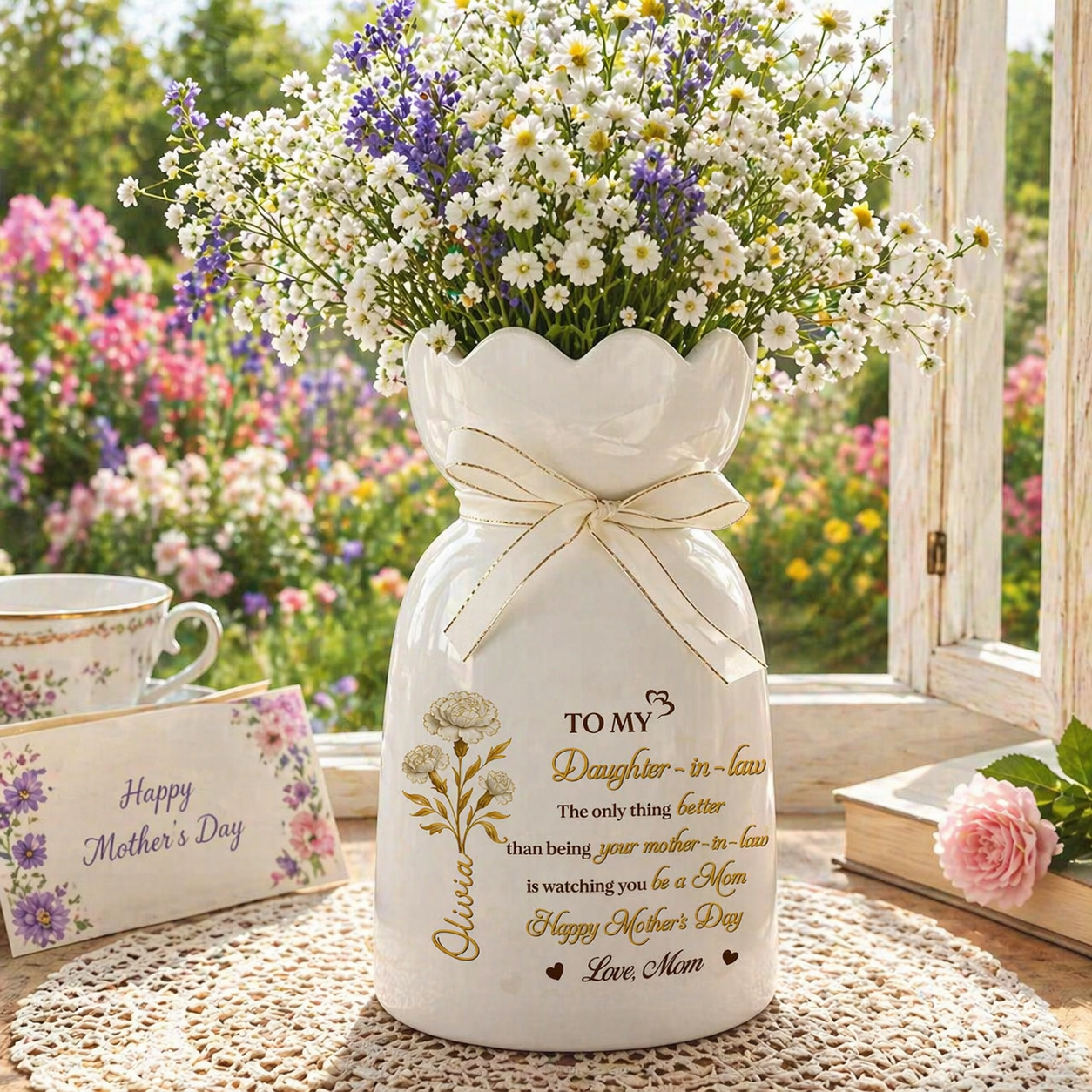 Watching You Be A Mom Is The Best Thing - Personalized Bloom Vase - Gift For Daughter, Mother's Day Gift