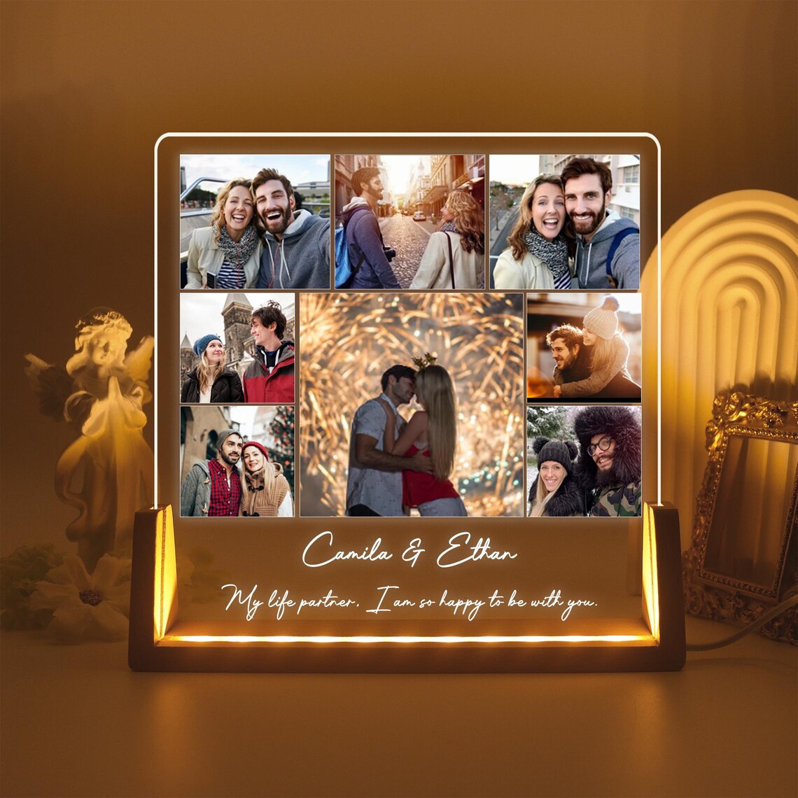 Custom Photo Night Light, Picture LED Light, Photo Collage Light, Picture Frame, Memorial Photo Night Light, Anniversary Gift, Valentines Day Gift