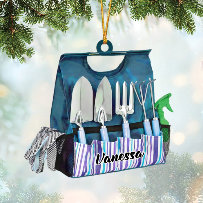 Garden Tool Bag - Personalized Acrylic Ornament - Christmas Gift for Gardening Lovers