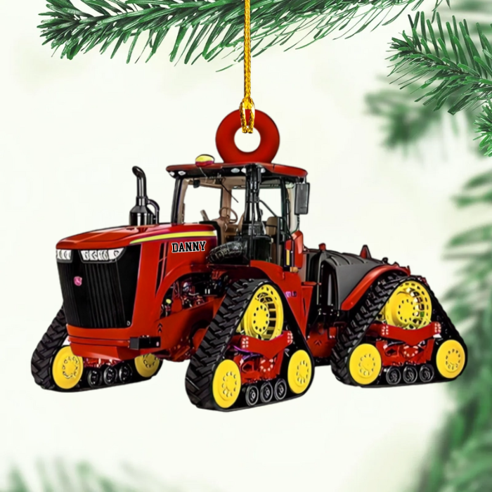Personalized Tractor Ornament Custom Shaped Acrylic Ornament for Farmer Tractor Driver, Tractor Christmas Flat Ornament Christmas