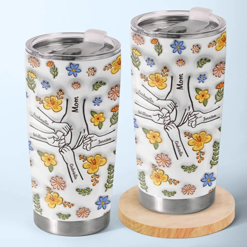 Mom Hold Our Hands Also Our Hearts - Personalized 3D Inflated Effect Printed Tumbler - Gift For Mother 1_fa7b9f64-4e4c-4fd1-b415-96018efc3ef3.jpg?v=1713948794