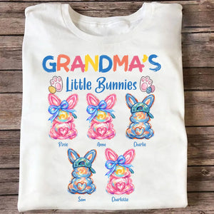 Grandma's Little Colorful Bunnies - Personalized Shirt - Easter Shirt for Mom, Grandma