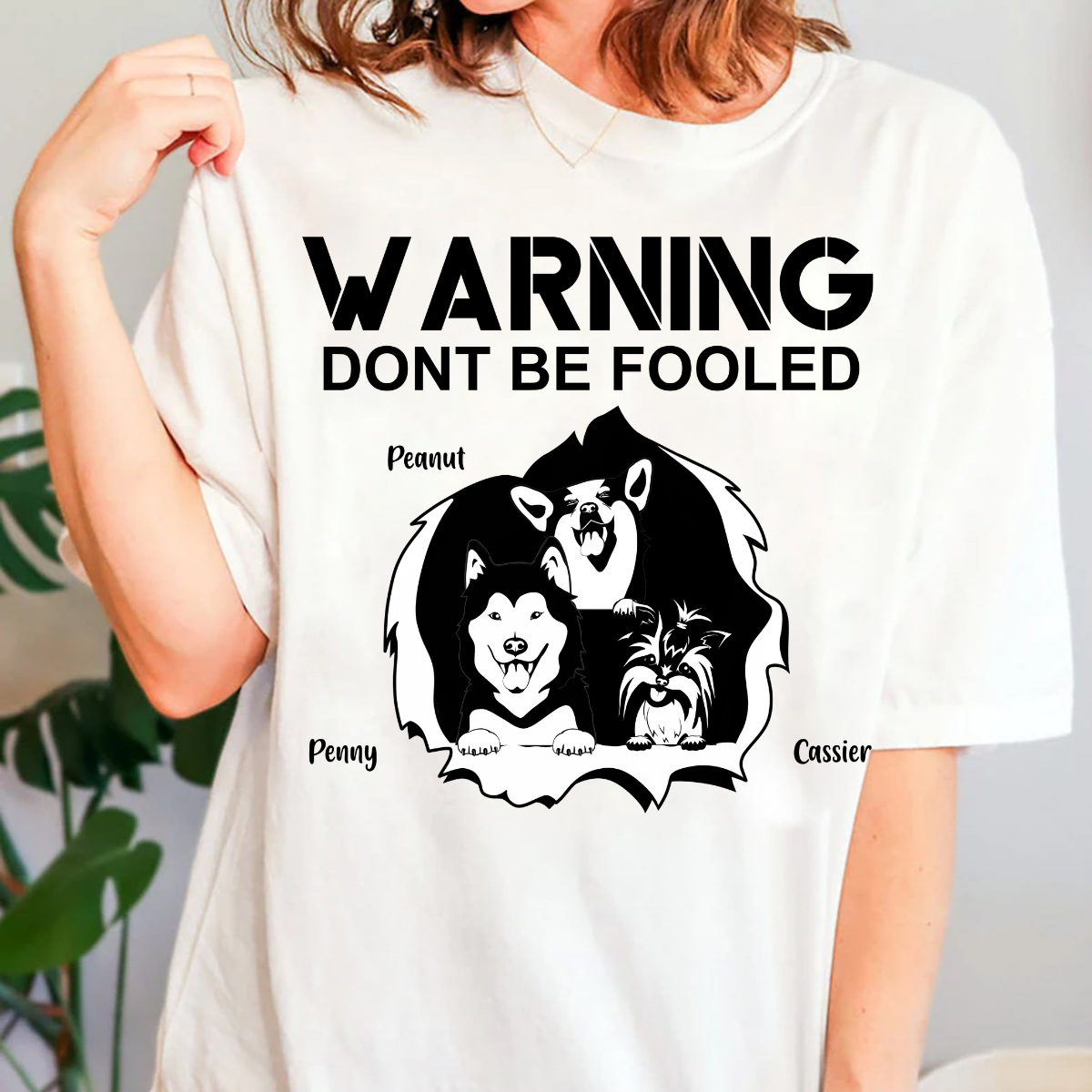 Warning Don't Be Fooler Personalized T Shirt Pet Lovers Tee Dog Lover Tee Cat Lovers Tee Cool Gift For Pet Mom Pet Dad