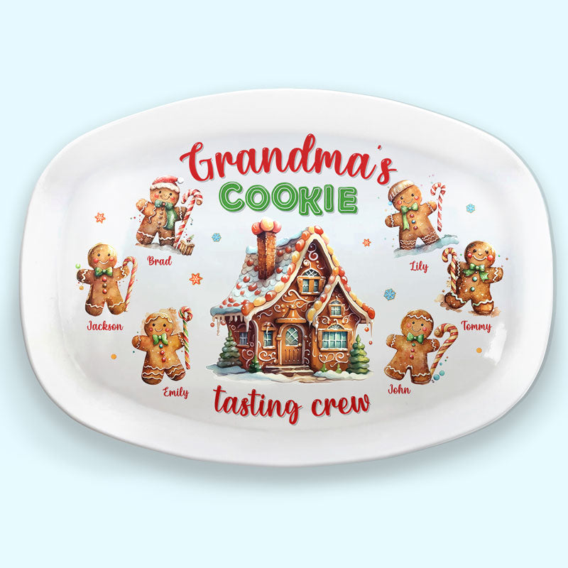 Grandma's Cookies Tasting Crew - Personalized Platter - Christmas Gift For Mom Grandma & Family