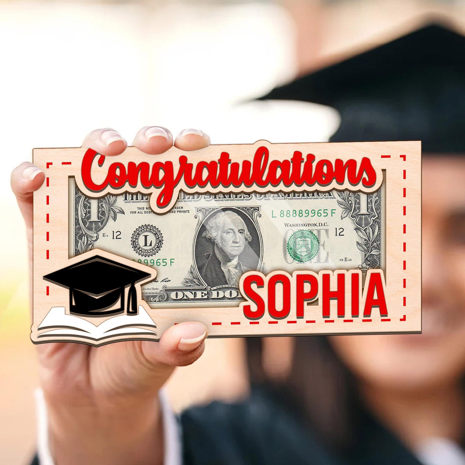 Graduation 2025 Money Holder Gift, Custom Student Name Cash Holder , Class of 2025 Holder, Congratulation Gift for High School Senior