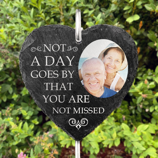 Not A Day Goes By That You Are Not Missed - Personalized Garden Stake - Memorial Gift