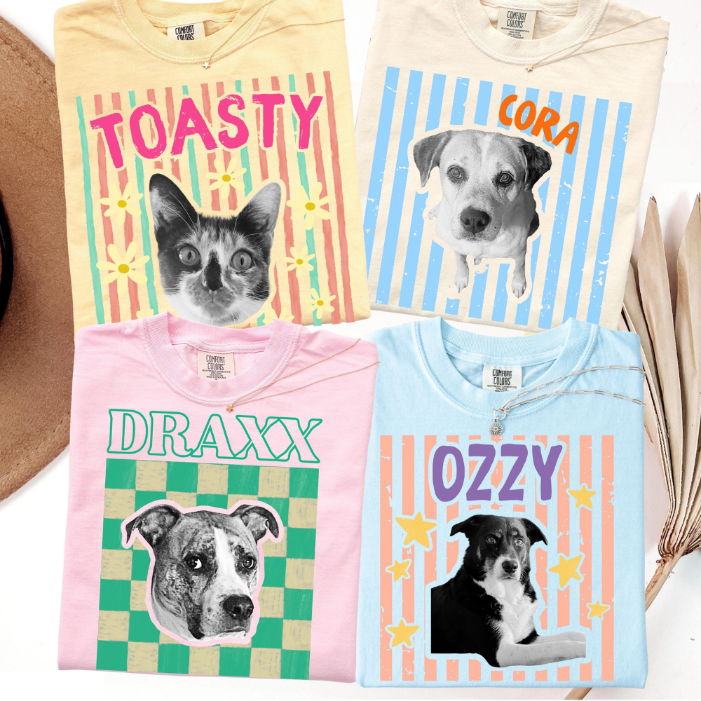 Custom Pet Photo Shirt, Dog Mama Gift, Pet Lover Tee, Comfort Color Shirt