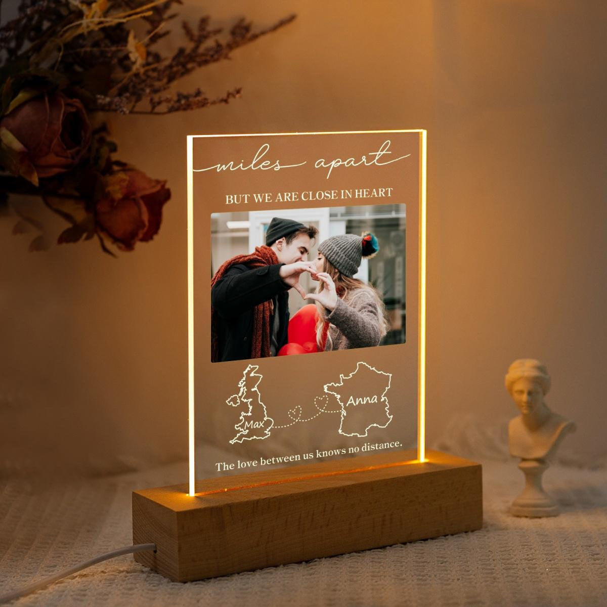 Custom Two Map Night Light, Long Distance Gift, Going Away Gift, Friends Gift, Couples Gift, Long Distance Friendship Gift,Leaving Home Gift