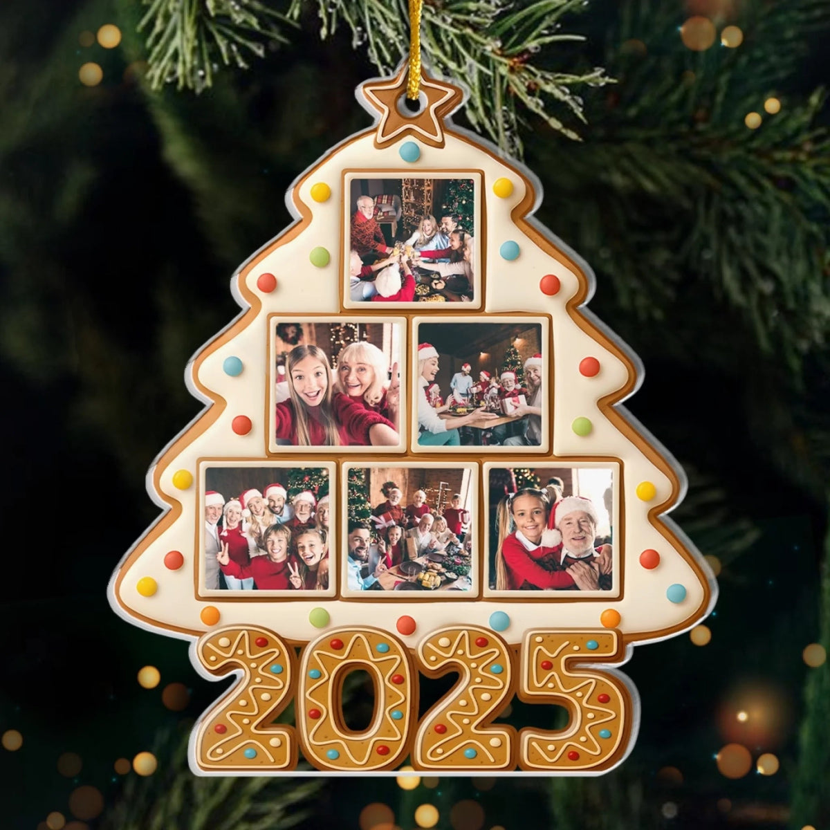 Custom Photo 2025 Christmas Cookie - Personalized Acrylic Ornament - Christmas Gift For Family