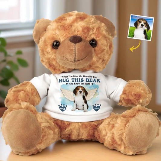 When You Miss Me Hug This Bear Pet Memorial - Personalized Teddy Bear Plush - Memorial Gift For Pet Owner