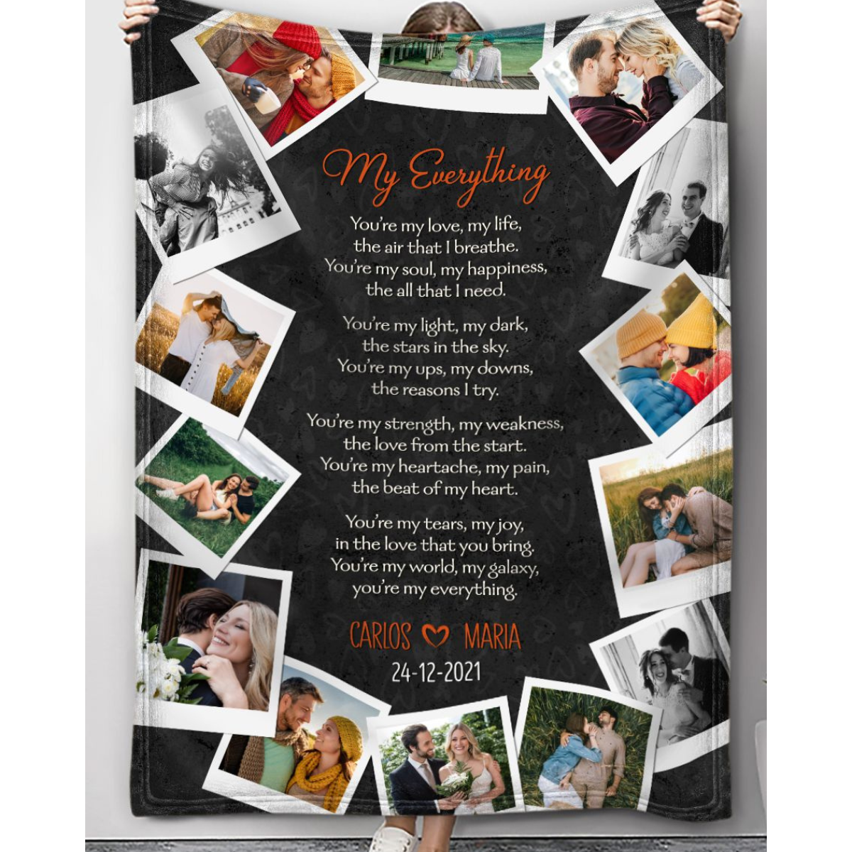 You're My Love, My Life, My Everything - Personalized Blanket - Gift For Girlfriend, Anniversary Gift, Valentine's Day Gift