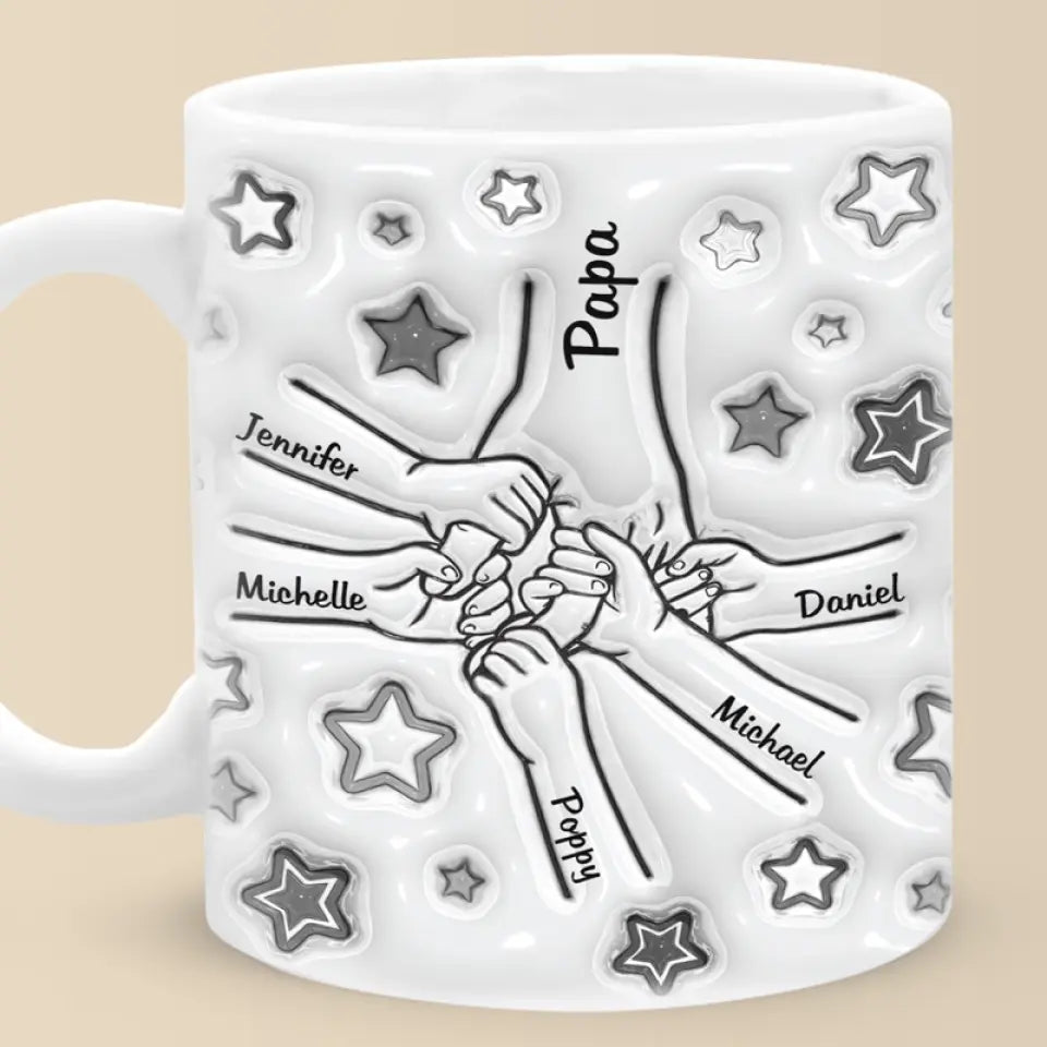 Kids Love Daddy - Personalized 3D Inflated Effect Printed Mug - Gift For Father, Father's Day, Birthday Gift