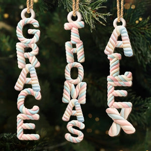 Custom Marshmallow Letter Ornament, Personalized Christmas Birthday Gifts Family, A Hug In Every Marshmallow