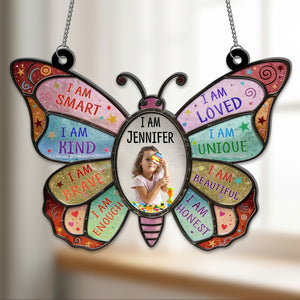 God Says I Am - Personalized Butterfly Suncatcher