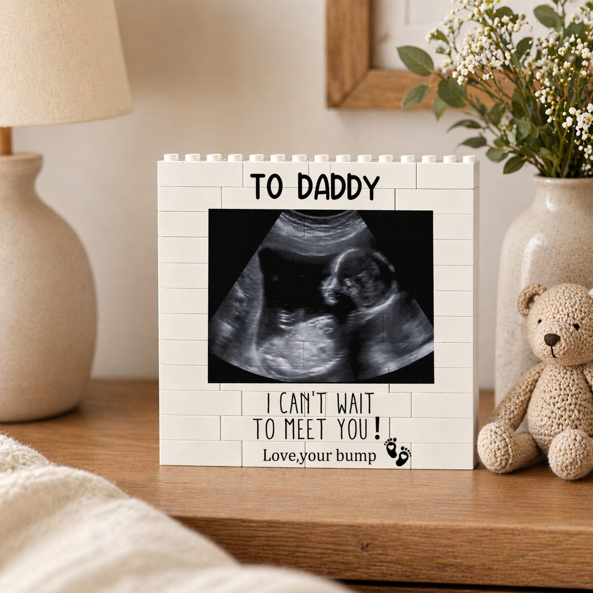 Personalised Ultrasound Building Blocks, Baby Photo Puzzle Blocks, Puzzle Decor, New Baby Gifts for Dad New, Father's Day Gift