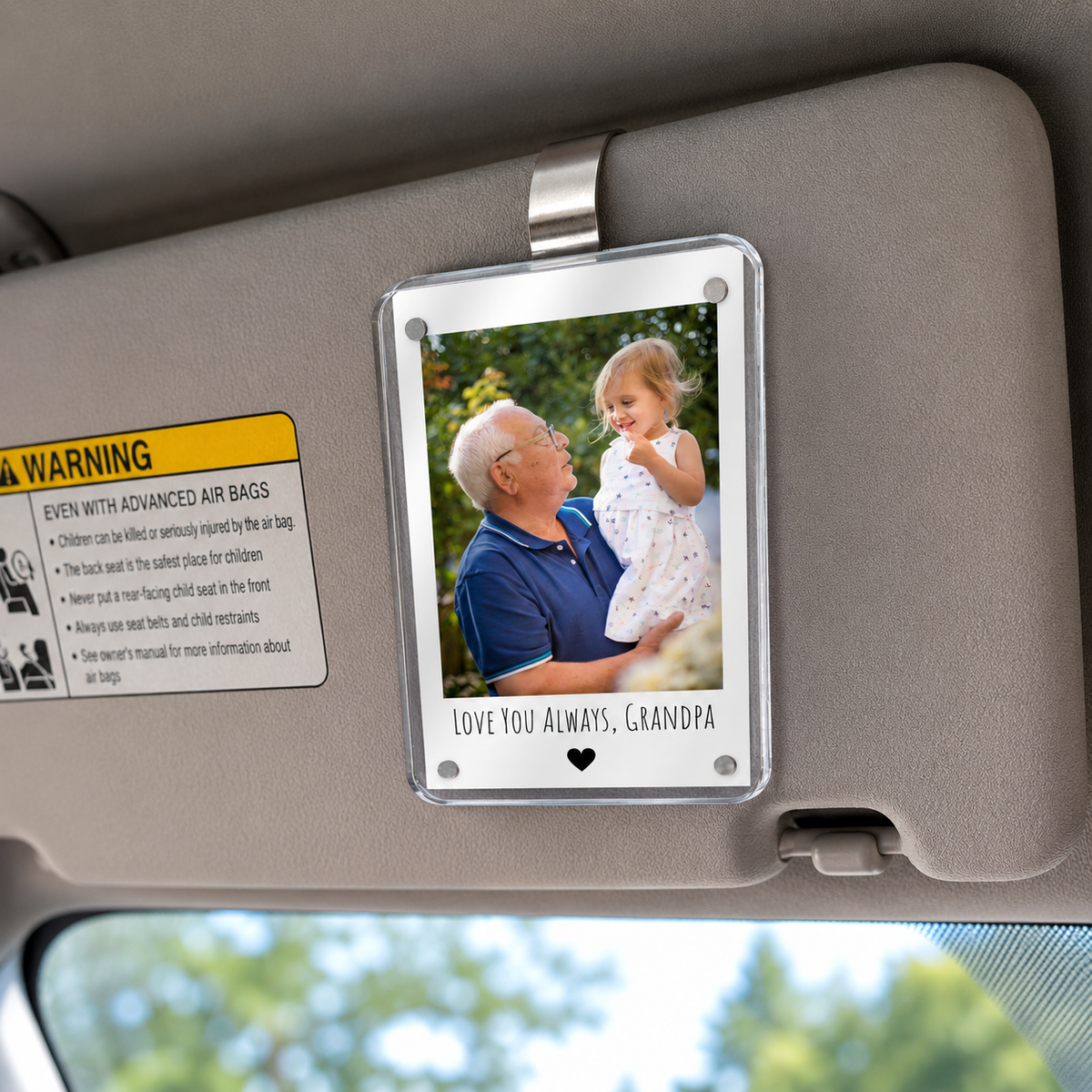 Grandpa Gifts Car Visor Clip, Custom Grandpa Birthday Gift for Him, Personalized Father s Day Gifts for Dad, Papa Gifts from Grandkids