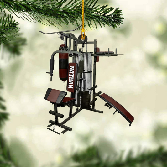 Personalized Weight Plate Ornament, Christmas Gift For Gym, Gym Equipment Simulation Ornament