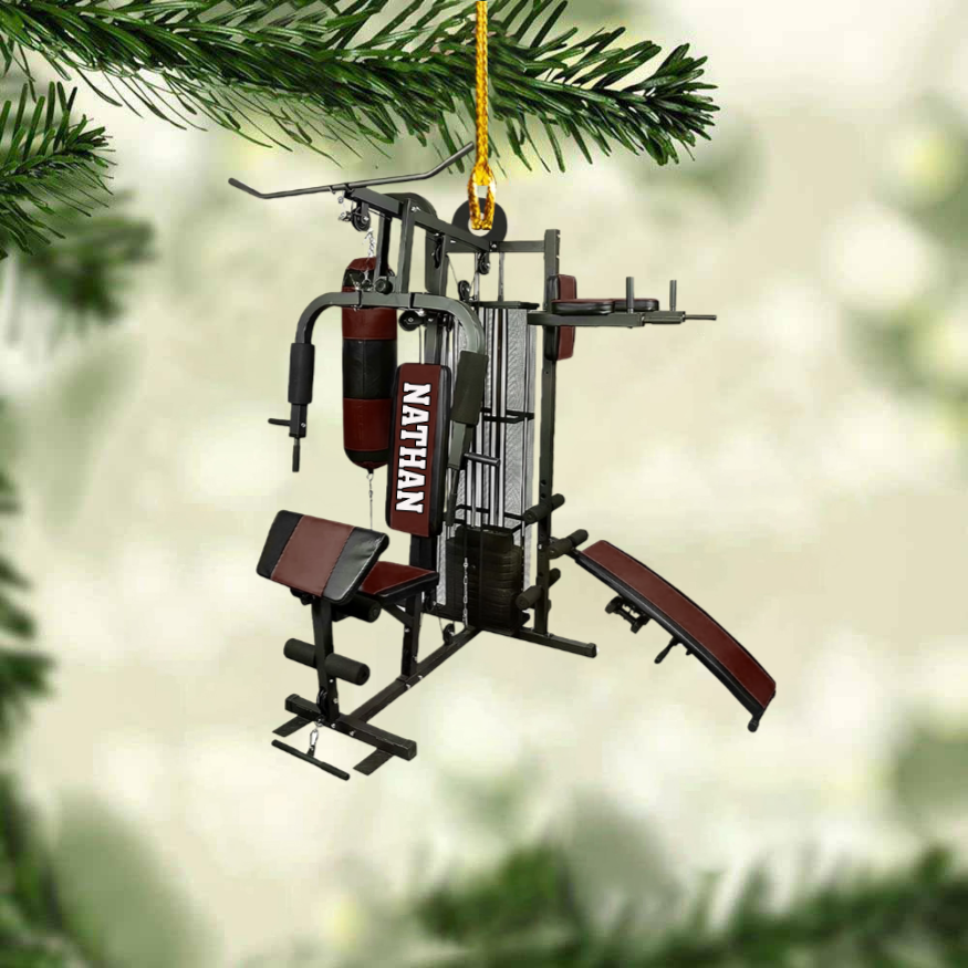 Personalized Weight Plate Ornament, Christmas Gift For Gym, Gym Equipment Simulation Ornament