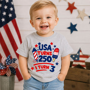 Our Little Sparkler - Custom Kids T-shirt - Personalized America 250th Anniversary Gifts For Kids