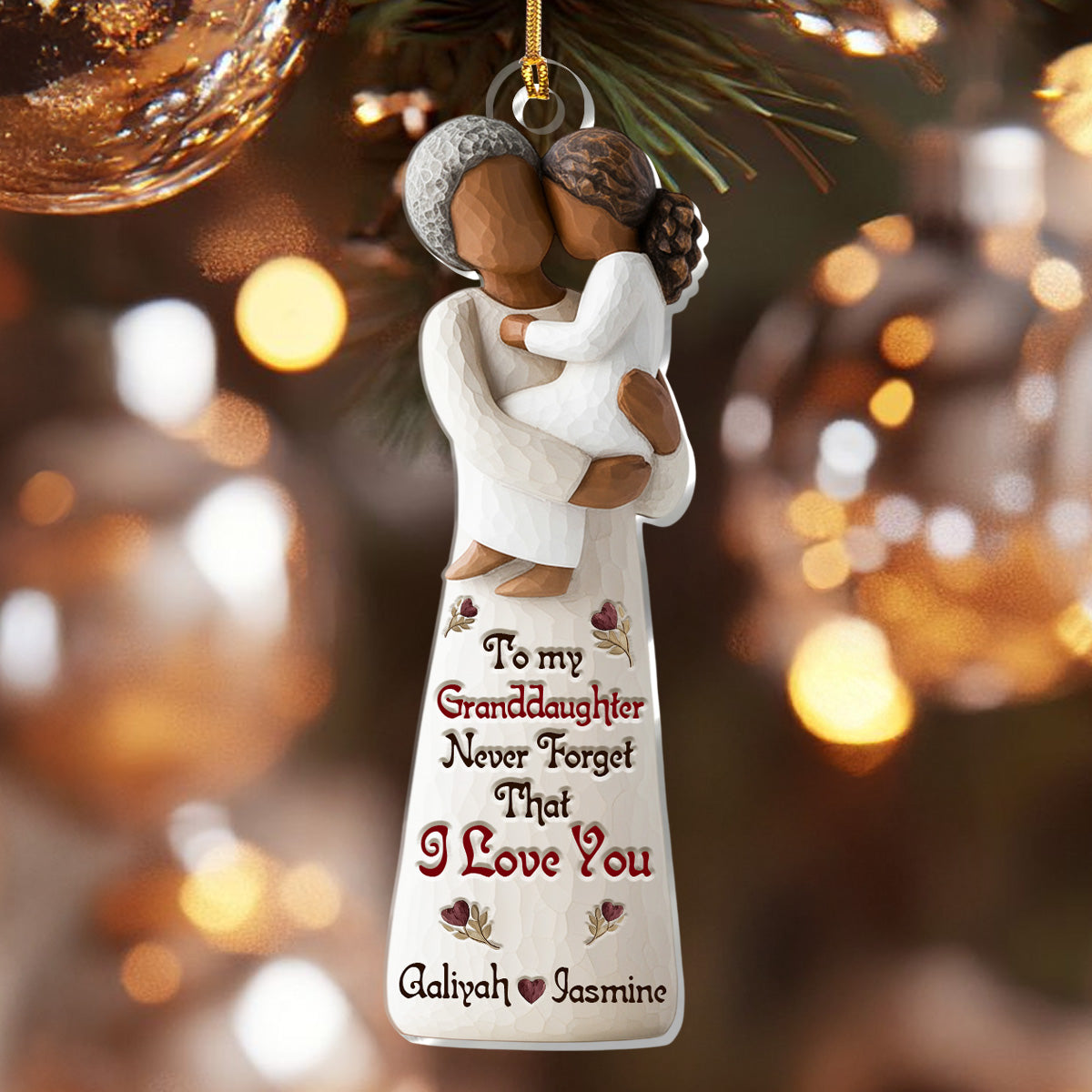 Never Forget That I Love You - Personalized Acrylic Ornament - Christmas Gift For Grandkid