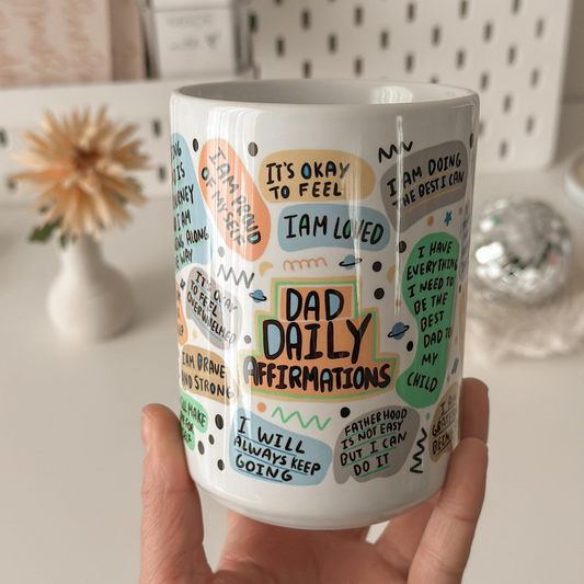 Dad Daily Affirmation Coffee Mug, Giftful mug Best Dad Ever Coffee Cup, Fathers Day Gifts for Dad Positive Cup Dad Birthday Gift