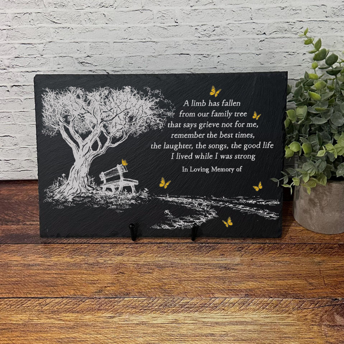 A Limb Has Fallen, Yellow Butterflies Sympathy Gift, Keepsake, Remembrance, Bereavement Gift, Loss of a Loved One