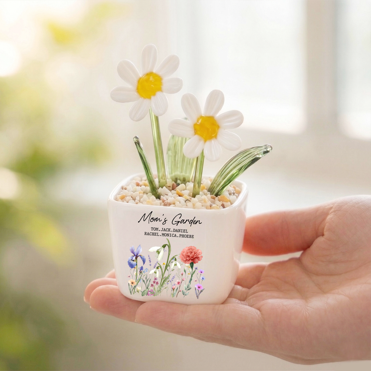 Grandma's Garden Personalized Glass Everlasting Flowers