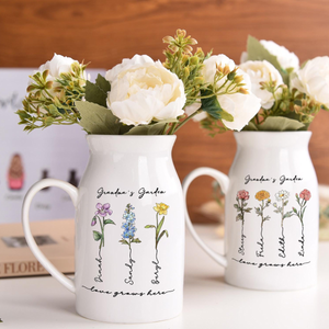 Personalized Grandma's Garden Vase, Garden Flower Vase, Mother's Day Gift, Family Name Flower, Gifts for Grandma, Nana, Nanny, Mom Gift