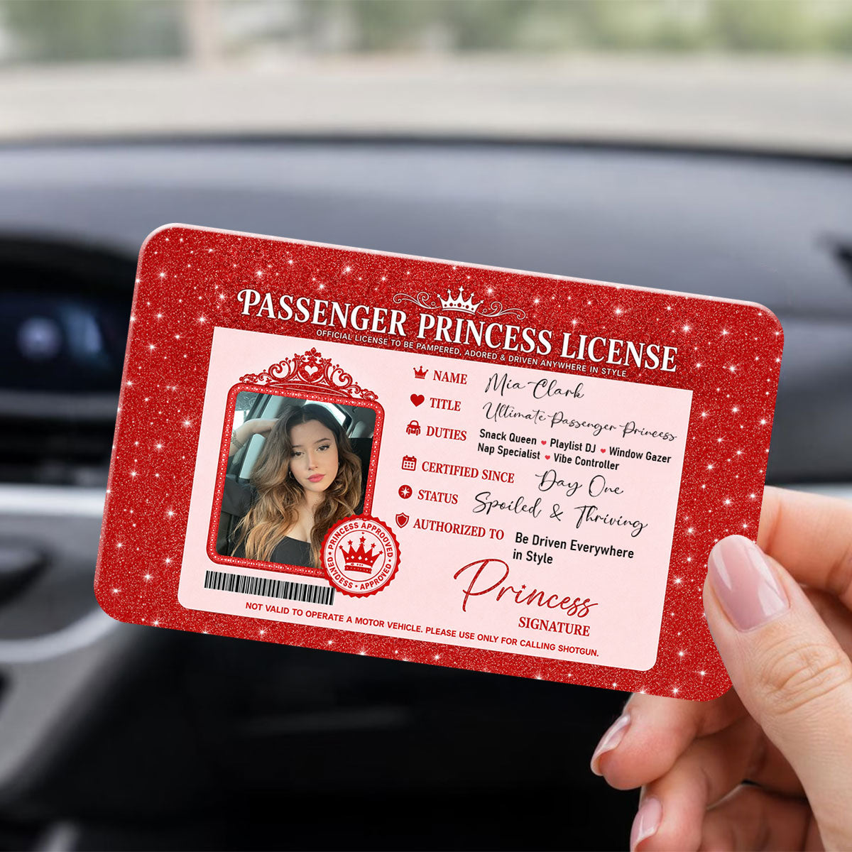 Passenger Princess License - Personalized Insert Wallet Card