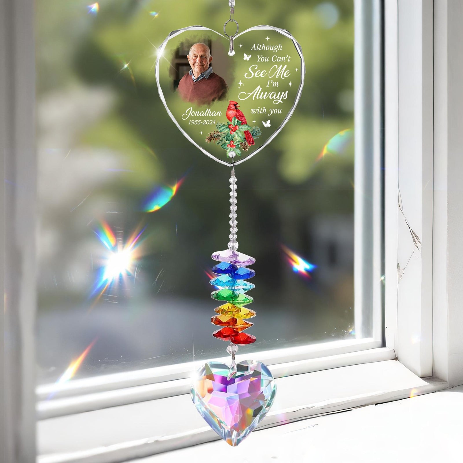 Memorial Gifts, Dad In Heaven Memorial Crystal Suncatcher, Dad Gifts, Funeral Gifts, Sympathy Gift For Loss Of Dad, Memory Keepsake